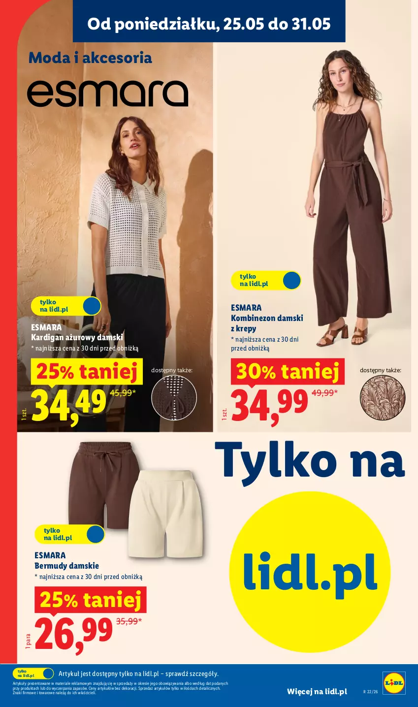 Gazetka promocyjna Lidl - Katalog ważny od 25.05 - ważna 25.05 do 30.05.2026 - strona 15 - produkty: Bermudy, Kardigan, Kombinezon, Moda