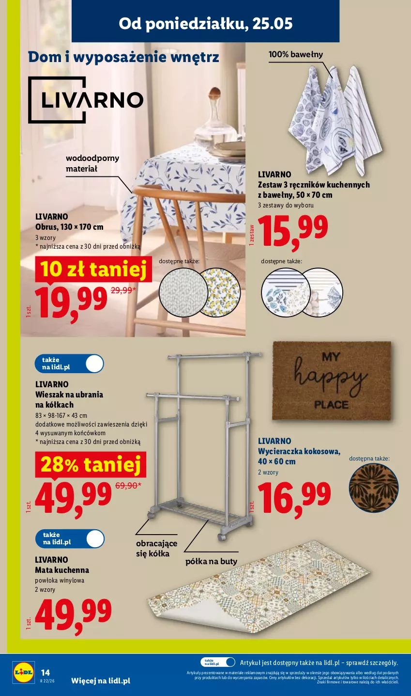 Gazetka promocyjna Lidl - Katalog ważny od 25.05 - ważna 25.05 do 30.05.2026 - strona 18 - produkty: Buty, Ivar, Kokos, Obrus, Półka, Por, Ręcznik, Ubrania, Wieszak, Wycieraczka