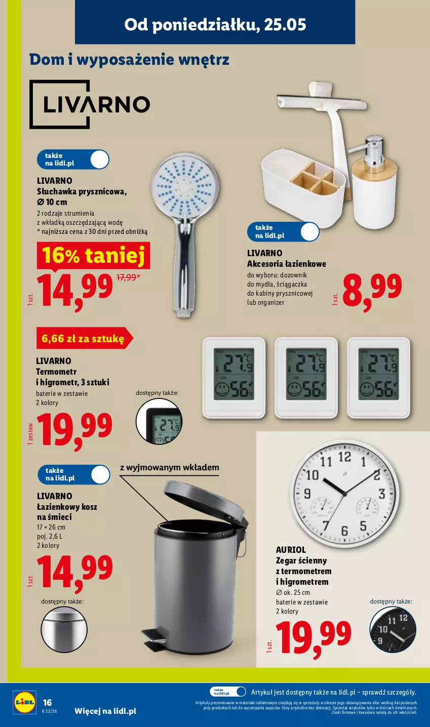 Gazetka promocyjna Lidl - Katalog ważny od 25.05 - ważna 25.05 do 30.05.2026 - strona 20 - produkty: Dozownik, Ivar, Kosz, Organizer, Rum, Słuchawka prysznicowa, Termometr, Zegar