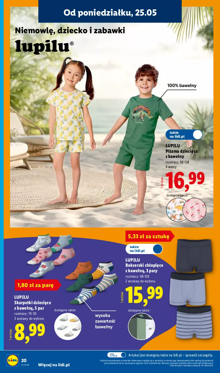 Gazetka promocyjna Lidl - Katalog ważny od 25.05 - ważna 25.05 do 30.05.2026 - strona 24 - produkty: Dzieci, Karp, Piżama, Ser, Skarpetki, Sok