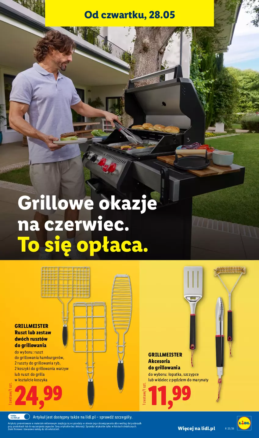 Gazetka promocyjna Lidl - Katalog ważny od 25.05 - ważna 25.05 do 30.05.2026 - strona 39 - produkty: Burger, Grill, Hamburger, Kosz, Szczypce, Widelec