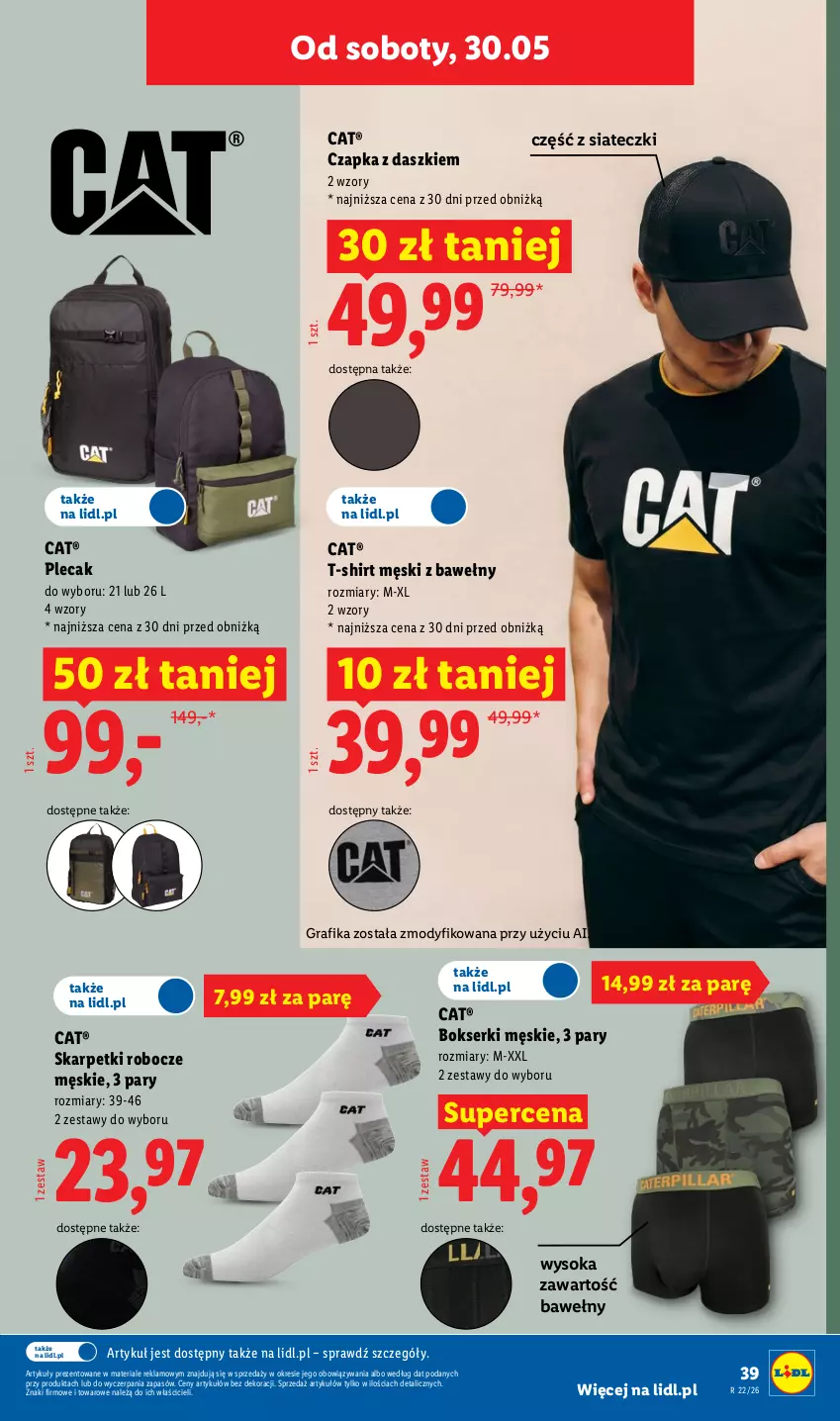 Gazetka promocyjna Lidl - Katalog ważny od 25.05 - ważna 25.05 do 30.05.2026 - strona 49 - produkty: Bokserki, Czapka, Gra, Grafika, Karp, Plecak, Ser, Skarpetki, Sok, T-shirt