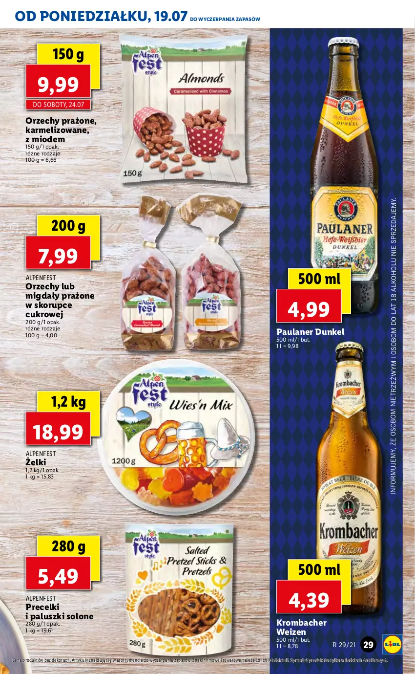 Gazetka promocyjna Lidl - GAZETKA - ważna 19.07 do 21.07.2021 - strona 29 - produkty: Migdały, Precelki