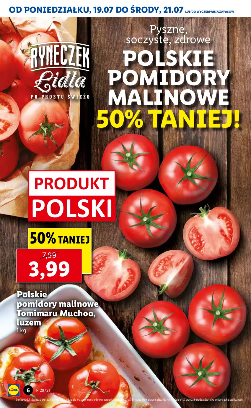Gazetka promocyjna Lidl - GAZETKA - ważna 19.07 do 21.07.2021 - strona 6 - produkty: Pomidory