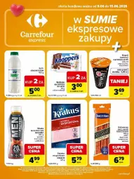Gazetka promocyjna Carrefour - Gazetka Express w SUMIE ekspresowe zakupy - Gazetka - ważna od 15.06 do 15.06.2026 - strona 2 - produkty: Krakus, Por, Zott, Wafelek, Szynka, Tarczyński, Sport, Czekolada, Bakoma, Knoppers, Kabanos, Cappuccino, Napój, Kefir