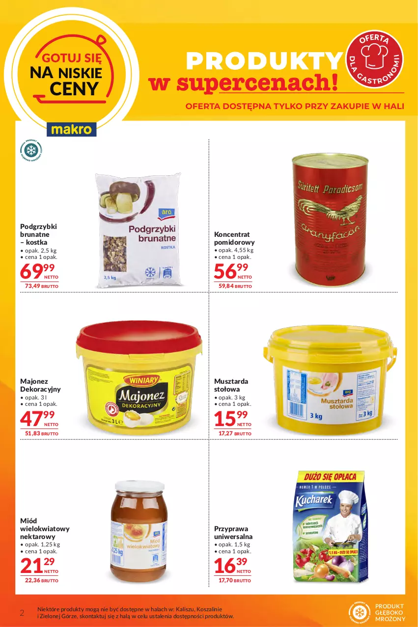 Gazetka promocyjna Makro - Oferta dla Gastronomii - ważna 29.09 do 12.10.2026 - strona 2 - produkty: Koncentrat pomidorowy, Kosz, Majonez, Miód, Mus, Musztarda, Nektar, Podgrzybki, Przyprawa uniwersalna, Szal