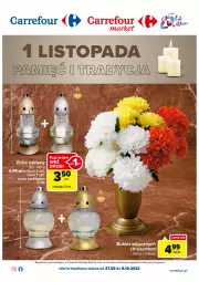 Gazetka promocyjna Carrefour - Gazetka Kwiaty i znicze - Gazetka - ważna od 08.10 do 08.10.2022 - strona 1 - produkty: Pur, Bukiet