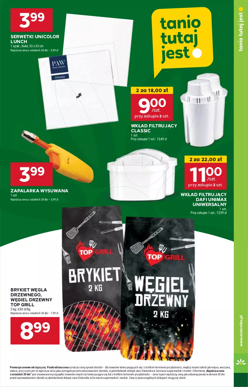 Gazetka promocyjna Stokrotka - Market - ważna 08.08 do 12.08.2024 - strona 19 - produkty: Grill, HP, Ser, Serwetki, Top, Węgiel drzewny, Wkład filtrujący, Zapalarka