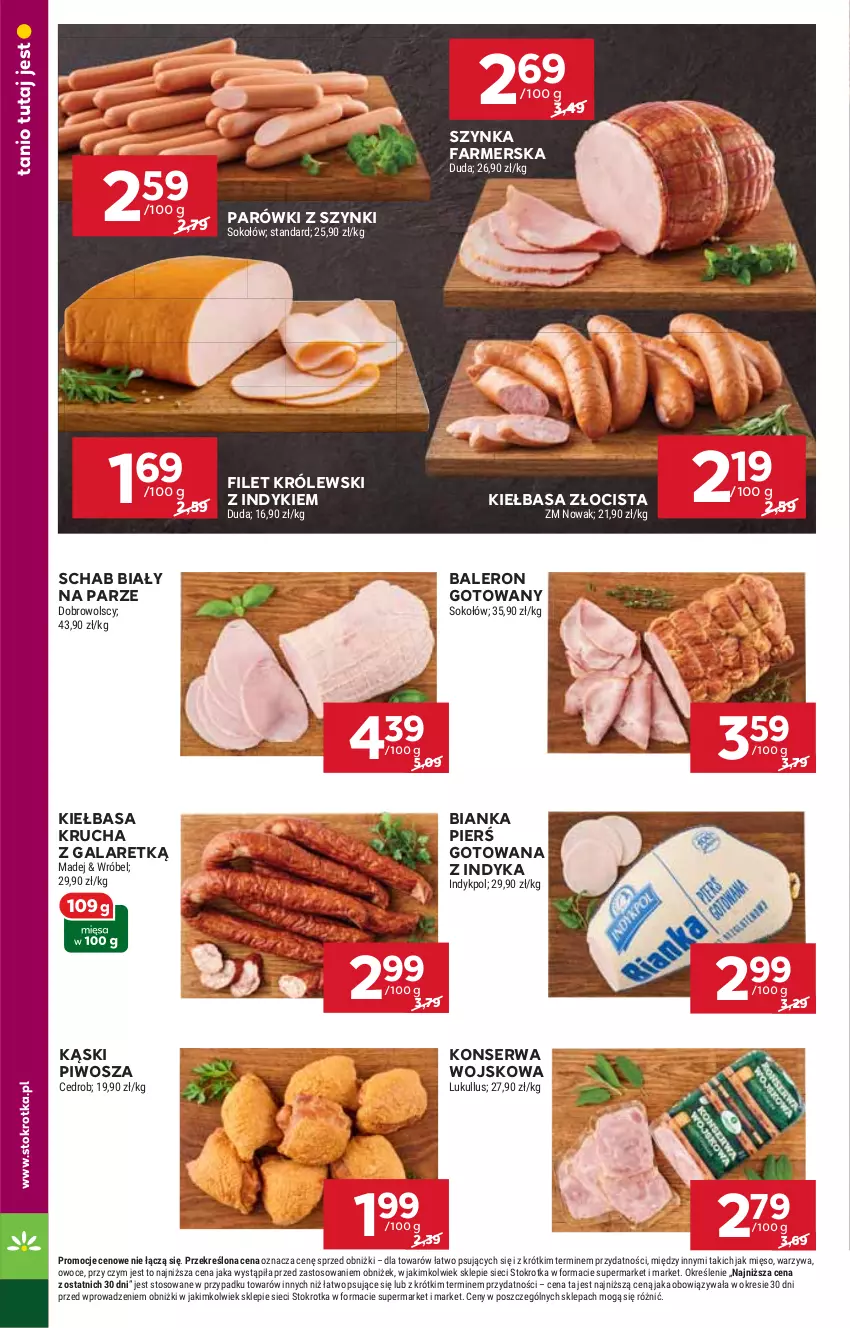 Gazetka promocyjna Stokrotka - Market - ważna 08.08 do 12.08.2024 - strona 8 - produkty: Bianka, Fa, Gala, HP, Kiełbasa, Kiełbasa krucha, Królewski, Parówki, Parówki z szynki, Piwo, Ser, Sos, Szynka, Szynka farmerska