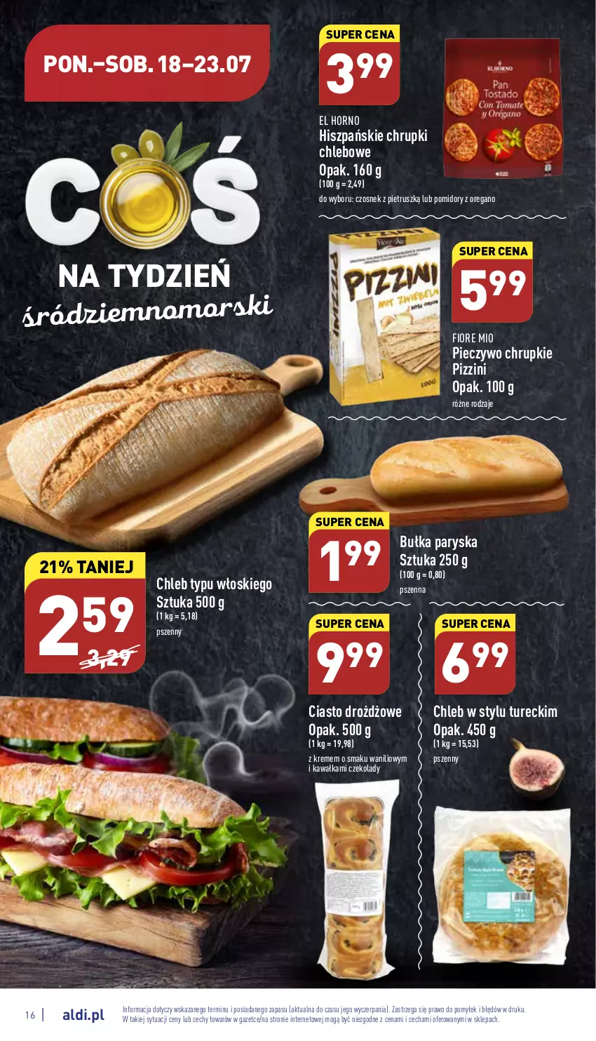 Gazetka promocyjna Aldi - Pełny katalog - ważna 18.07 do 23.07.2022 - strona 16 - produkty: Bułka, Chleb, Chleb typu włoskiego, Chrupki, Chrupki chlebowe, Czosnek, Kawa, Piec, Pieczywo, Pieczywo chrupkie, Pomidory