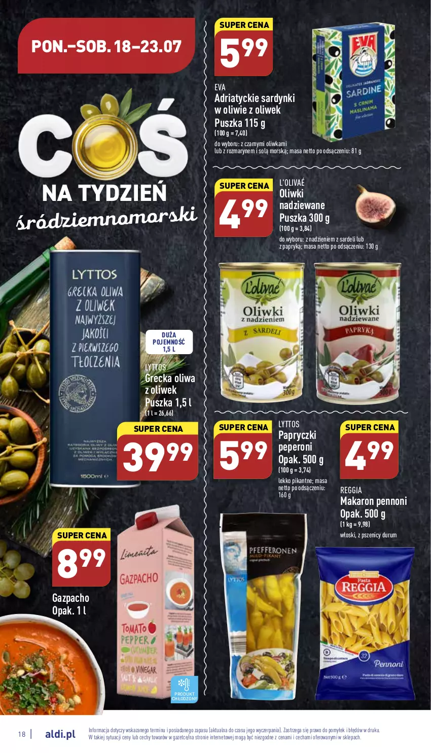 Gazetka promocyjna Aldi - Pełny katalog - ważna 18.07 do 23.07.2022 - strona 18 - produkty: Makaron, Oliwa z oliwek, Oliwki, Rum, Sardynki