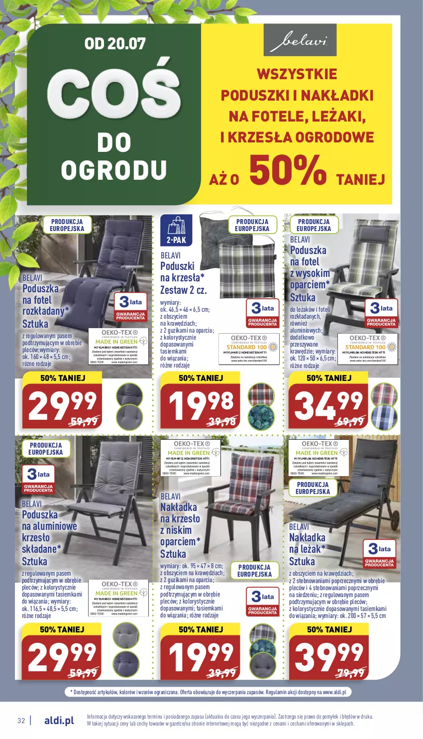 Gazetka promocyjna Aldi - Pełny katalog - ważna 18.07 do 23.07.2022 - strona 32 - produkty: Fotel, Gra, Krzesło, Krzesło składane, Nakładki na fotel, Poduszka, Sok