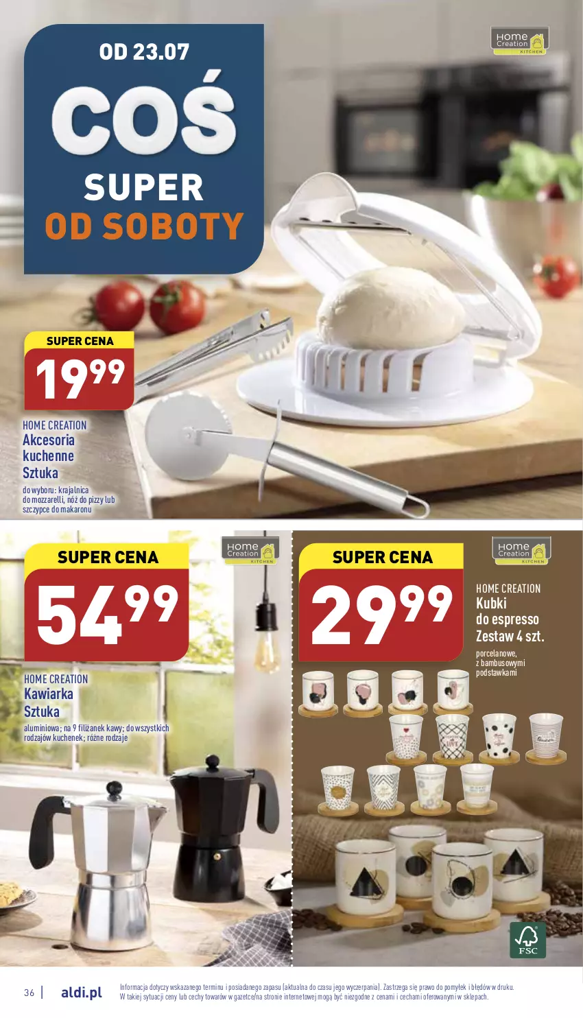 Gazetka promocyjna Aldi - Pełny katalog - ważna 18.07 do 23.07.2022 - strona 36 - produkty: Kawiarka, Makaron, Por, Szczypce