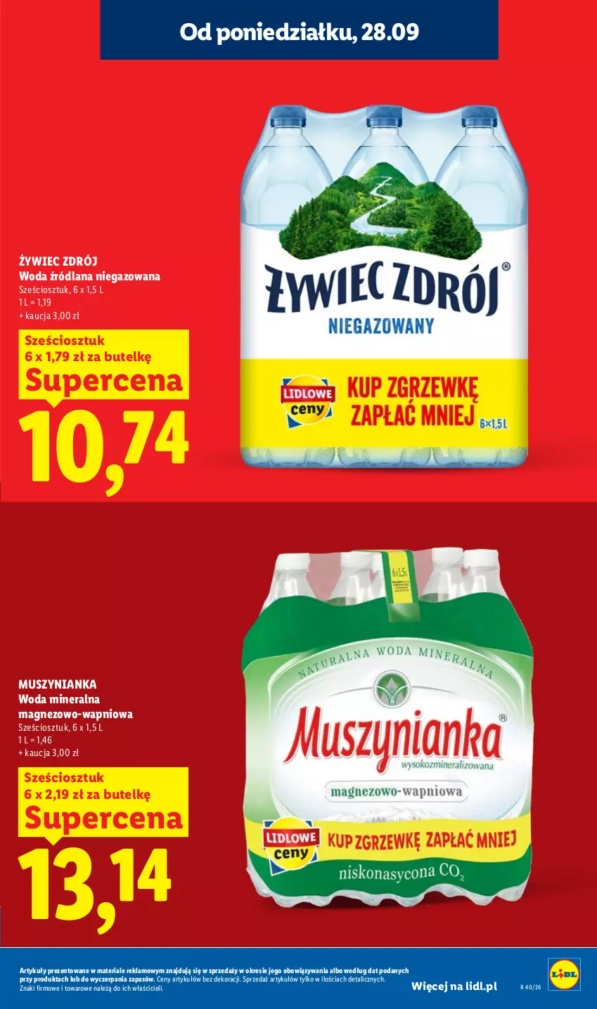 Gazetka promocyjna Lidl - Gazetka ważna od 28.09 do 30.09 - ważna 28.09 do 30.09.2026 - strona 15 - produkty: LANA, Magnez, Mus, Muszynianka, Woda, Woda mineralna