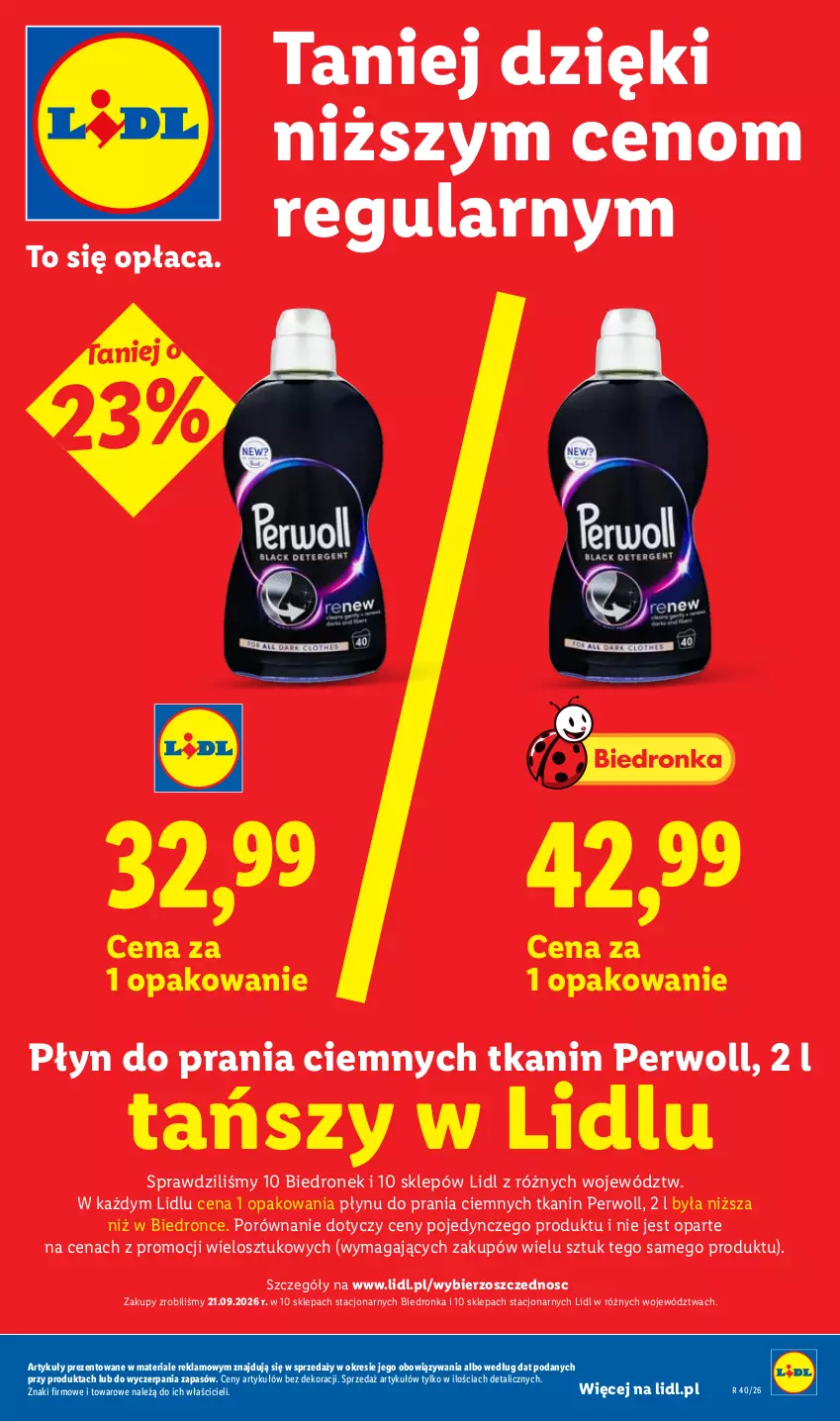 Gazetka promocyjna Lidl - Gazetka ważna od 28.09 do 30.09 - ważna 28.09 do 30.09.2026 - strona 23 - produkty: Anew, Perwoll, Płyn do prania, Por