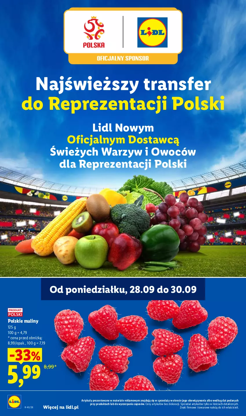 Gazetka promocyjna Lidl - Gazetka ważna od 28.09 do 30.09 - ważna 28.09 do 30.09.2026 - strona 42 - produkty: Maliny, Tran