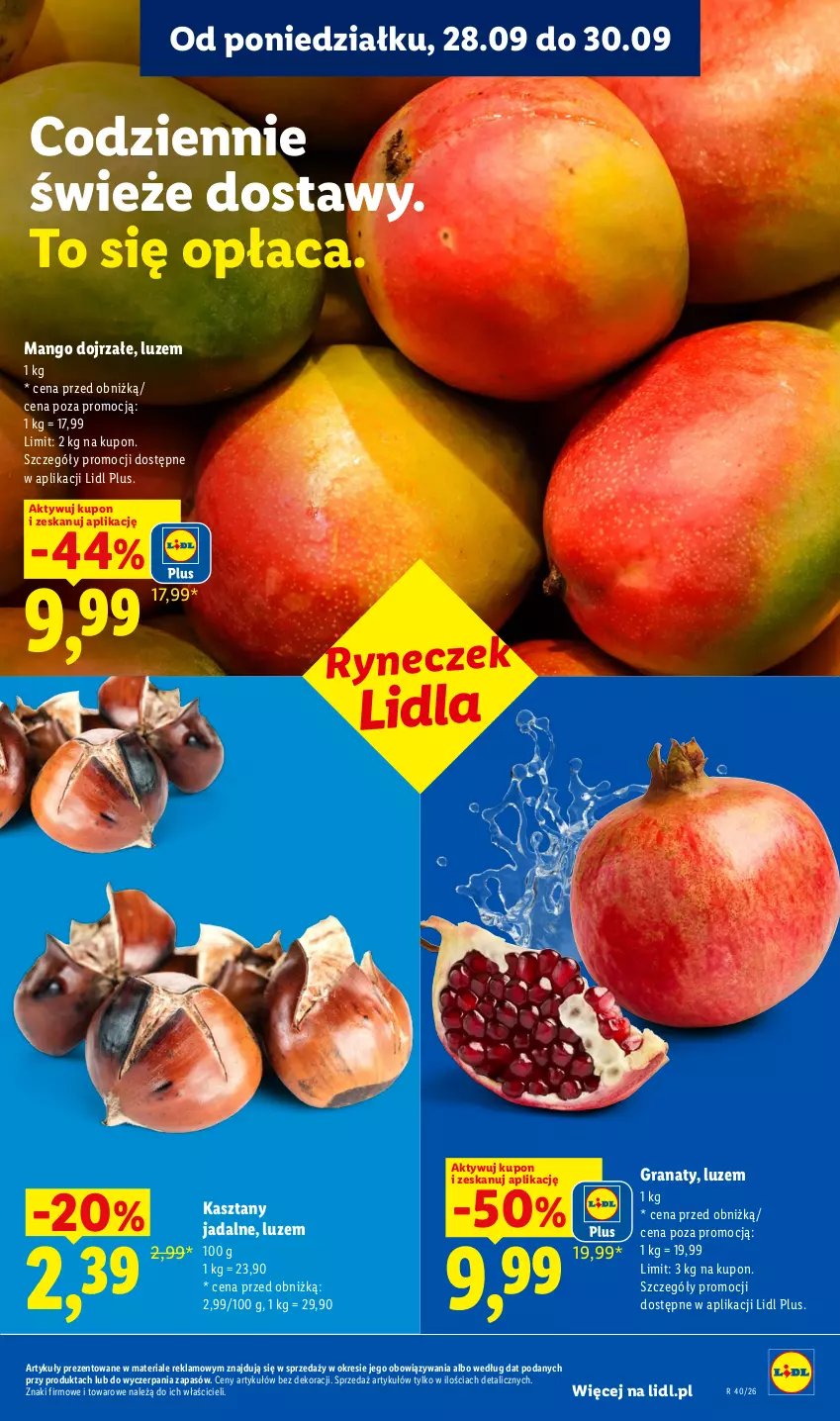 Gazetka promocyjna Lidl - Gazetka ważna od 28.09 do 30.09 - ważna 28.09 do 30.09.2026 - strona 45 - produkty: Gra, Granat, Mango