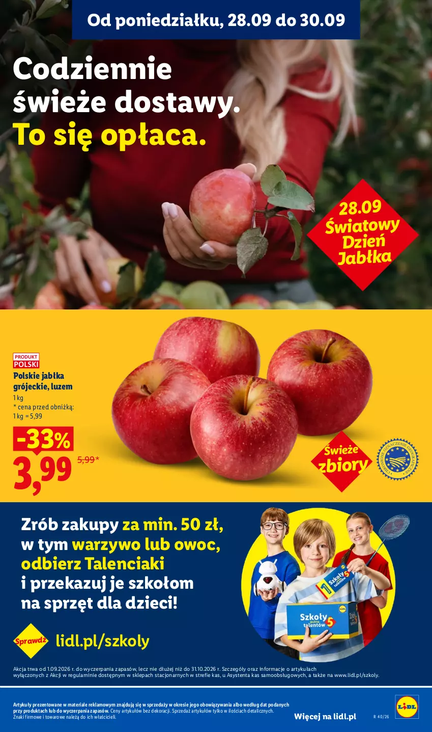 Gazetka promocyjna Lidl - Gazetka ważna od 28.09 do 30.09 - ważna 28.09 do 30.09.2026 - strona 47 - produkty: Dzieci, Jabłka