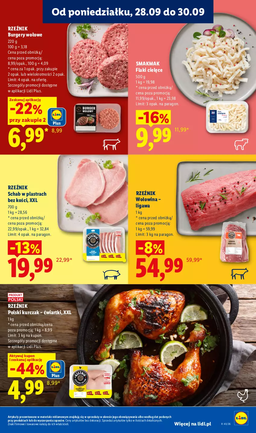Gazetka promocyjna Lidl - Gazetka ważna od 28.09 do 30.09 - ważna 28.09 do 30.09.2026 - strona 55 - produkty: Burger, Flaki, Kurczak, Wołowina