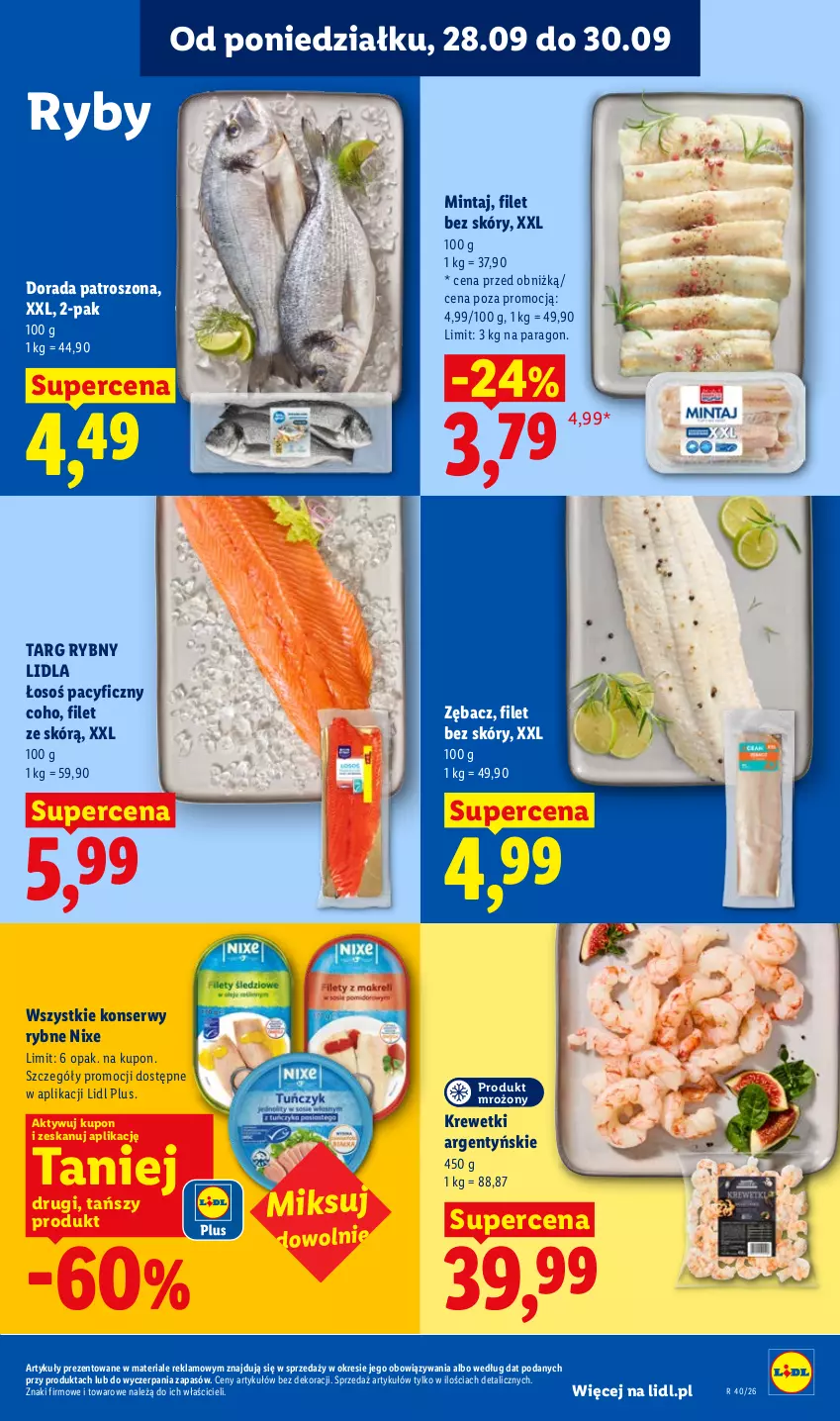 Gazetka promocyjna Lidl - Gazetka ważna od 28.09 do 30.09 - ważna 28.09 do 30.09.2026 - strona 59 - produkty: Krewetki, Mintaj, Ser