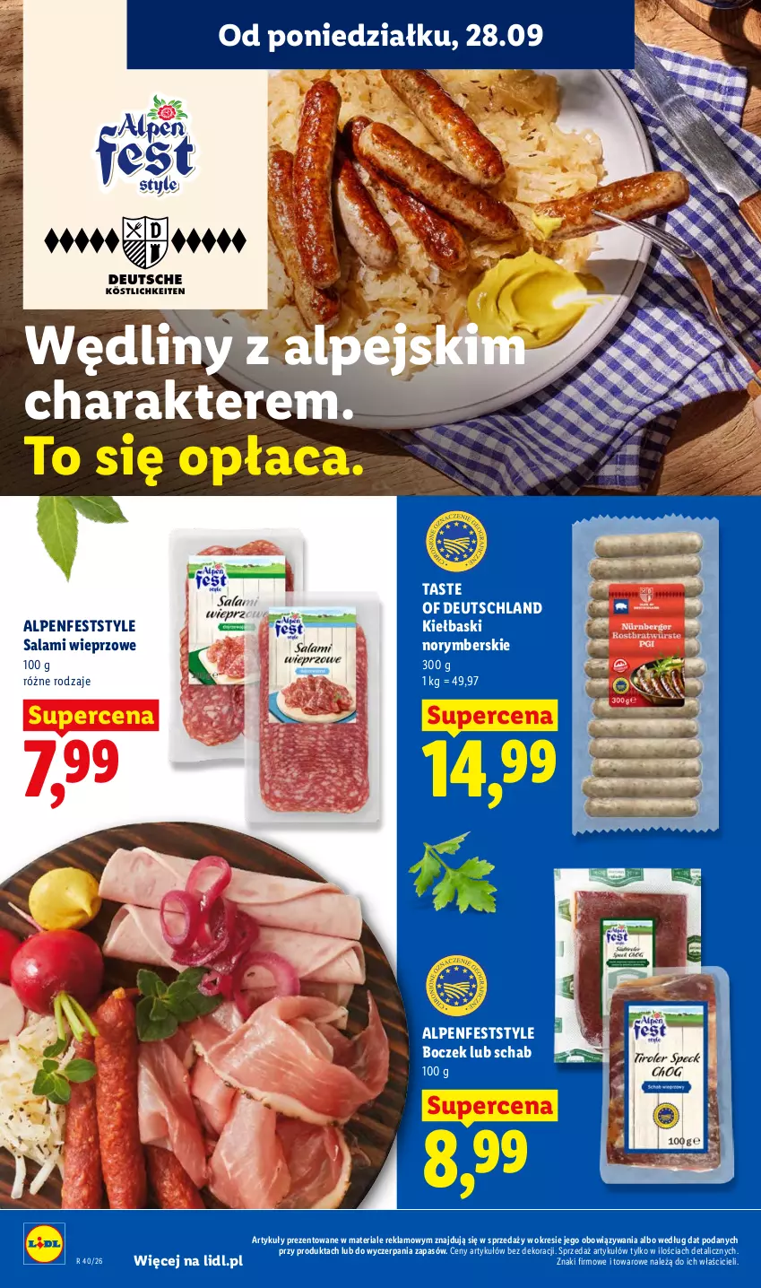 Gazetka promocyjna Lidl - Gazetka ważna od 28.09 do 30.09 - ważna 28.09 do 30.09.2026 - strona 66 - produkty: Boczek, Salami