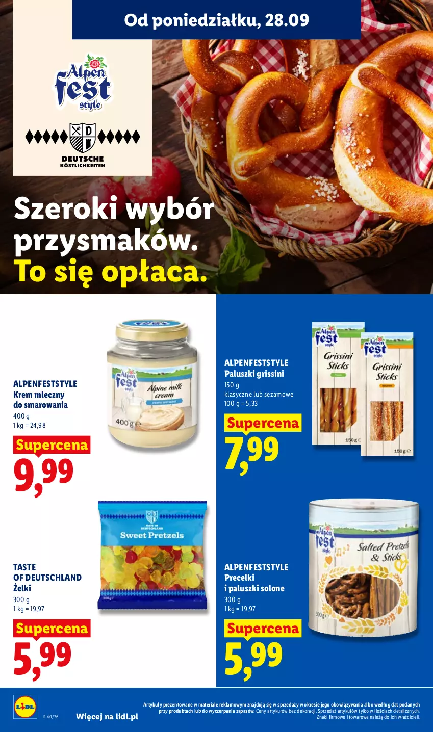 Gazetka promocyjna Lidl - Gazetka ważna od 28.09 do 30.09 - ważna 28.09 do 30.09.2026 - strona 68 - produkty: Grissini, Precelki, Sezam