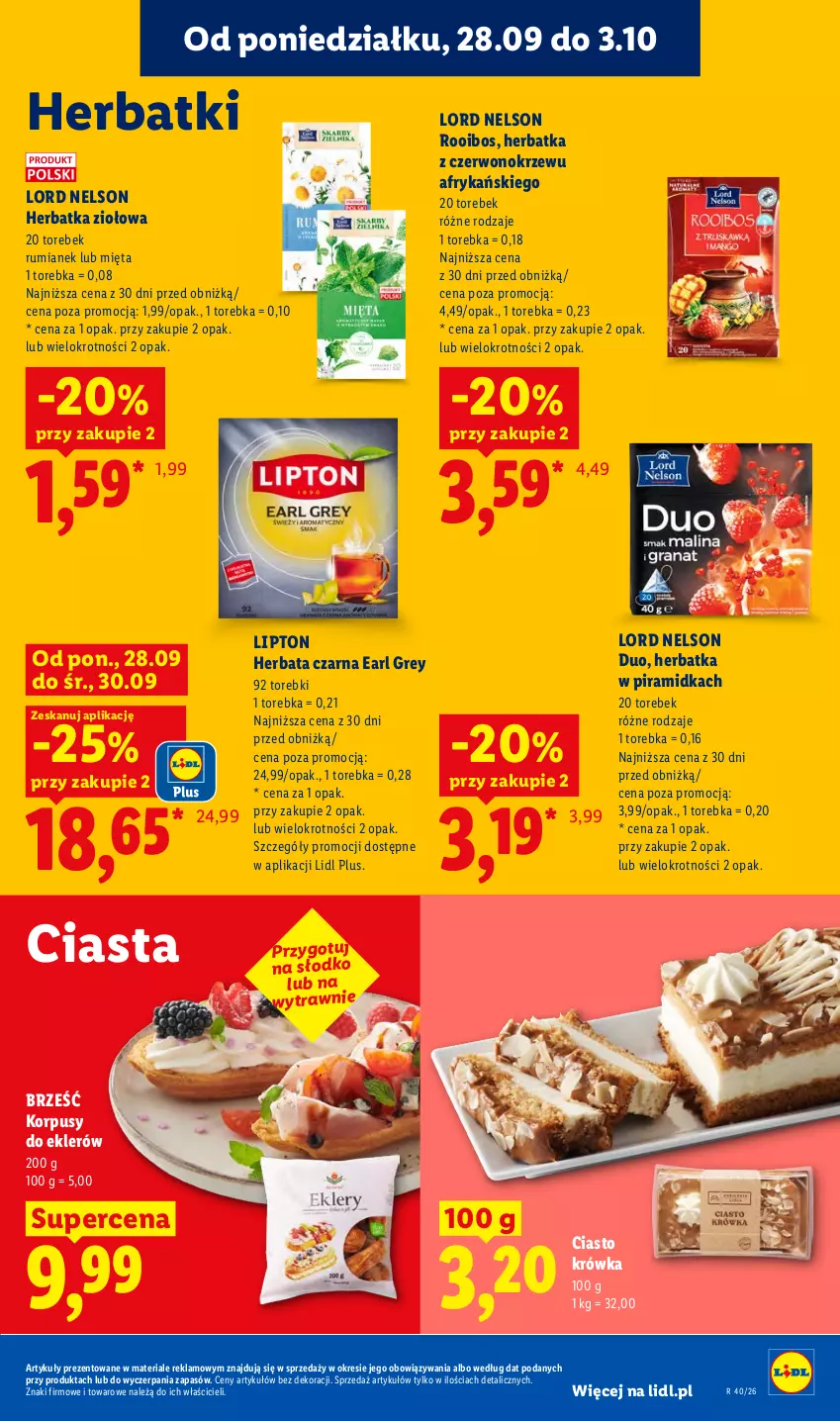 Gazetka promocyjna Lidl - Gazetka ważna od 28.09 do 30.09 - ważna 28.09 do 30.09.2026 - strona 75 - produkty: Earl Grey, Herbata, Herbata czarna, Korpusy, Lipton, Mięta, Rum, Torebka