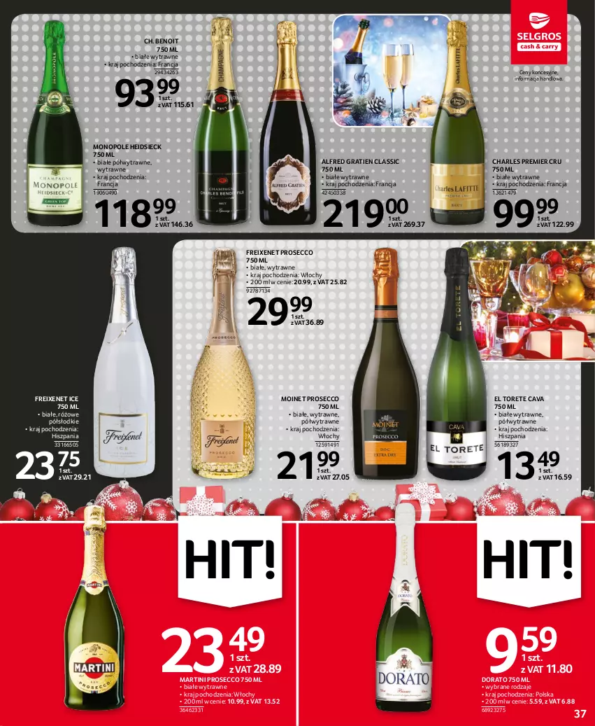 Gazetka promocyjna Selgros - Oferta spożywcza - ważna 01.12 do 14.12.2022 - strona 37 - produkty: Gra, Martini, Prosecco