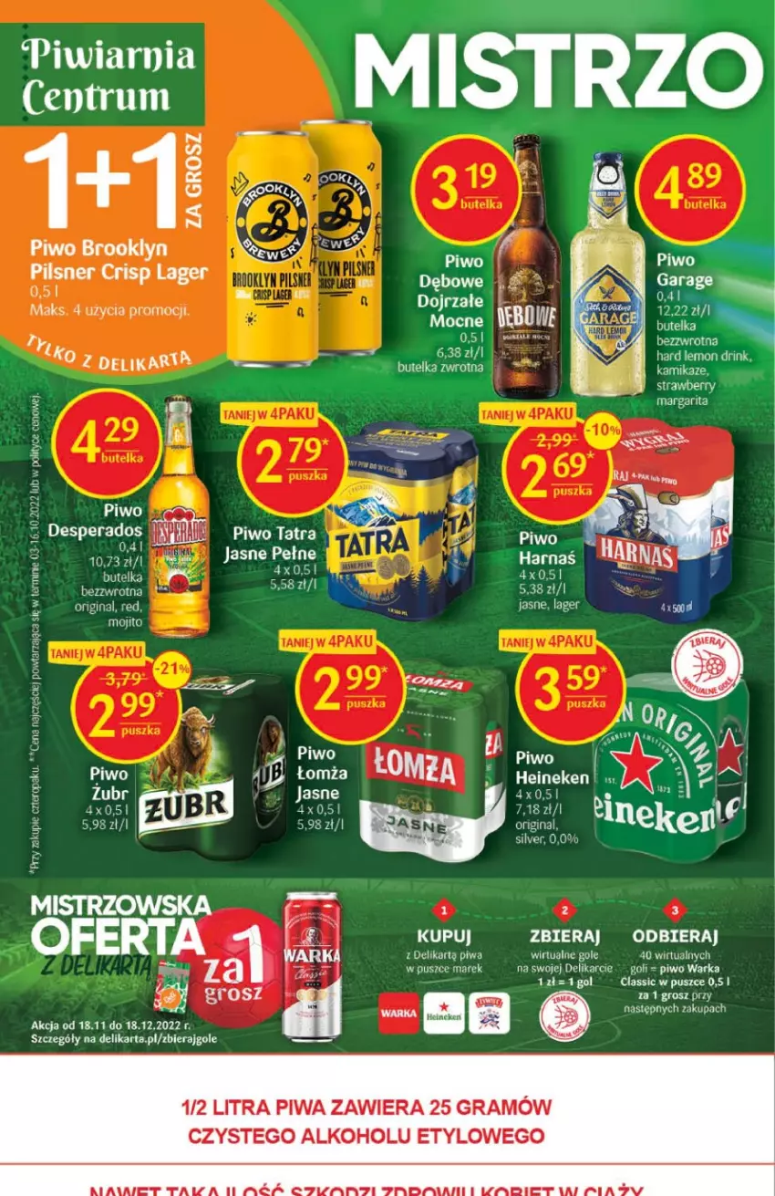 Gazetka promocyjna Delikatesy Centrum - Gazetka DC47 - ważna 01.12 do 07.12.2022 - strona 6 - produkty: Gin, Gra, Harnaś, Piwa, Piwo, Warka