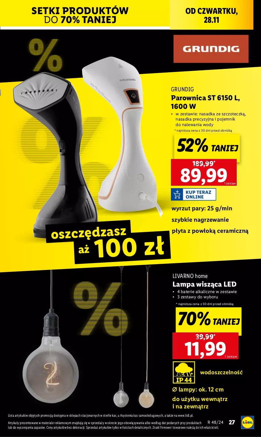 Gazetka promocyjna Lidl - GAZETKA - ważna 25.11 do 30.11.2024 - strona 27 - produkty: Baterie alkaliczne, Ivar, Lampa, Lampa wisząca, Parownica, Płyta, Pojemnik