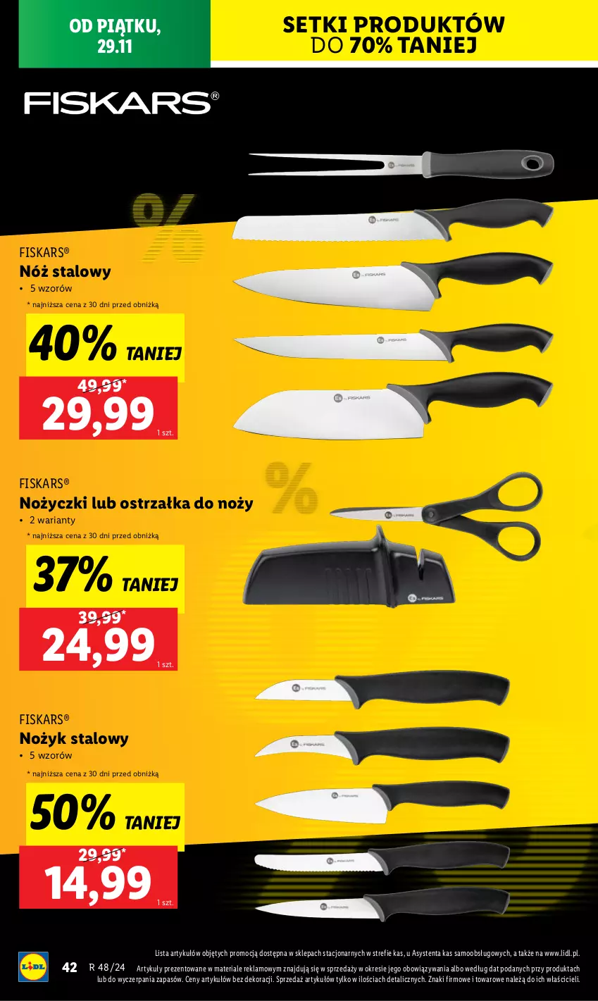 Gazetka promocyjna Lidl - GAZETKA - ważna 25.11 do 30.11.2024 - strona 44 - produkty: Fiskars, Noż, Nożyczki, Ostrzałka do noży