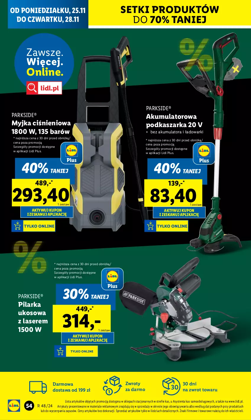 Gazetka promocyjna Lidl - GAZETKA - ważna 25.11 do 30.11.2024 - strona 56 - produkty: Akumulator, Kasza, Myjka ciśnieniowa, Parkside, Pilarka ukosowa, Ser