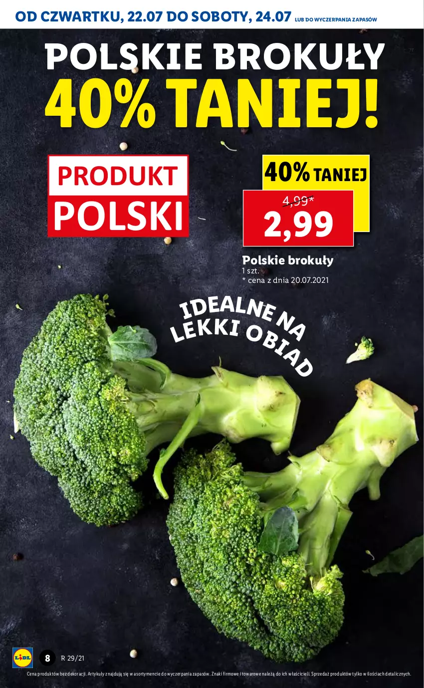 Gazetka promocyjna Lidl - GAZETKA - ważna 22.07 do 24.07.2021 - strona 8 - produkty: Brokuły