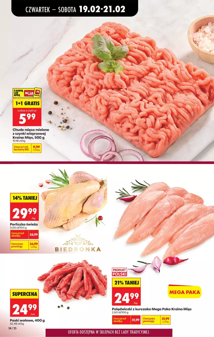 Gazetka promocyjna Biedronka - Od Czwartku - ważna 19.02 do 25.02.2026 - strona 30 - produkty: Kurczak, Mięso, Mięso mielone, Perliczka, Polędwiczki z kurczaka