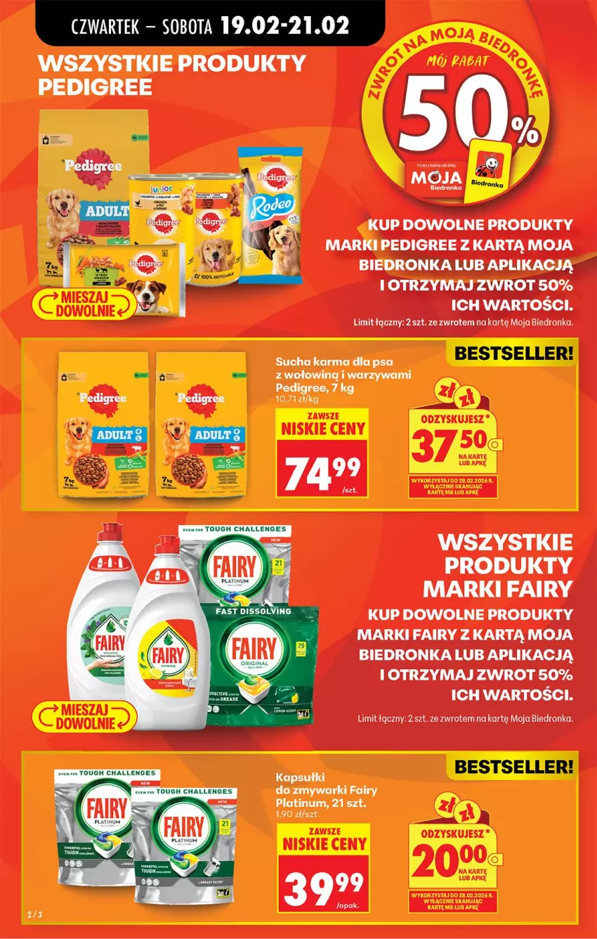 Gazetka promocyjna Biedronka - Od Czwartku - ważna 19.02 do 25.02.2026 - strona 4 - produkty: Fa, Fairy, Pedigree, Sucha karma, Zmywarki