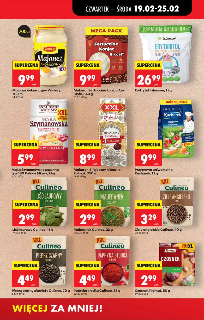 Gazetka promocyjna Biedronka - Od Czwartku - ważna 19.02 do 25.02.2026 - strona 41 - produkty: Czosnek, Kucharek, Laur, Majonez, Mąka, Makaron, Olma, Papryka, Papryka słodka, Pieprz, Polskie Młyny, Prymat, Przyprawa do potraw, Przyprawa uniwersalna, Winiary, Ziele angielskie