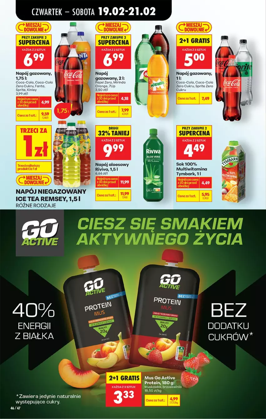 Gazetka promocyjna Biedronka - Od Czwartku - ważna 19.02 do 25.02.2026 - strona 54 - produkty: 7up, Coca-Cola, Fa, Fanta, Ice tea, Mirinda, Mus, Napój, Napój gazowany, Napój niegazowany, Pepsi, Sok, Sprite, Tymbark