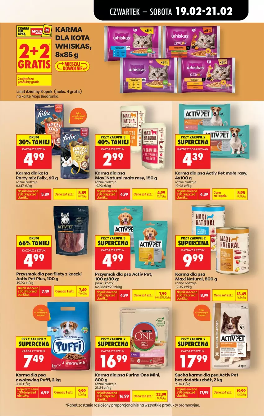 Gazetka promocyjna Biedronka - Od Czwartku - ważna 19.02 do 25.02.2026 - strona 63 - produkty: Felix, Gra, Por, Przysmak dla psa, Puf, Pur, Purina, Sucha karma, Whiskas