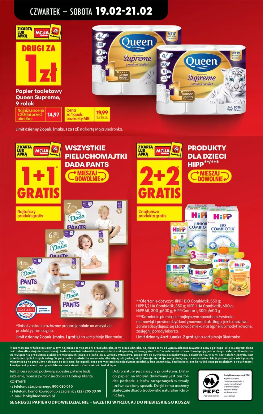 Gazetka promocyjna Biedronka - Od Czwartku - ważna 19.02 do 25.02.2026 - strona 64 - produkty: Dada, Dzieci, Gra, HiPP, Karmi, Majtki, Mleko, O nas, Papier, Papier toaletowy, Pieluchomajtki, Por