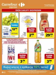Gazetka promocyjna Carrefour - Gazetka Express - Gazetka - ważna od 09.03 do 09.03.2026 - strona 1 - produkty: Piwa, Piwo, Piec, PSB, Gra, Piątnica, Jogurt, Kawa, Winogrona, Tymbark, Wino, Napój, Fa