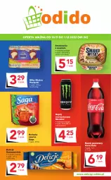 Gazetka promocyjna Odido - Gazetka - Gazetka - ważna od 01.12 do 01.12.2022 - strona 1 - produkty: Smakowita, Napój energetyczny, Saga, Coca-Cola, Herbata czarna, Napój gazowany, Delicje, Herbata, Napój
