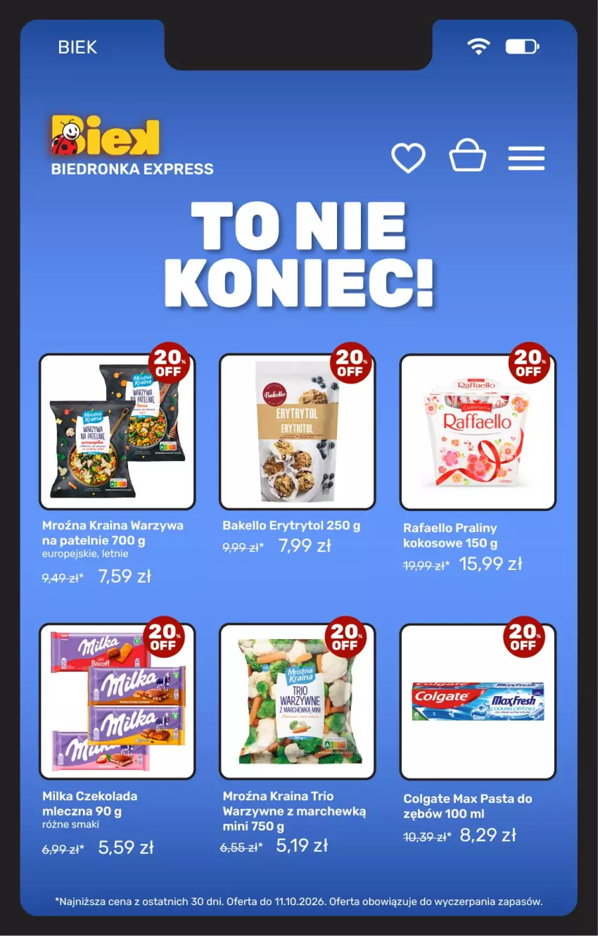 Gazetka promocyjna Biedronka - BIEK - ważna 09.10 do 16.10.2026 - strona 15 - produkty: Colgate, Czekolada, Fa, Kokos, LG, Milka, Praliny, Warzywa