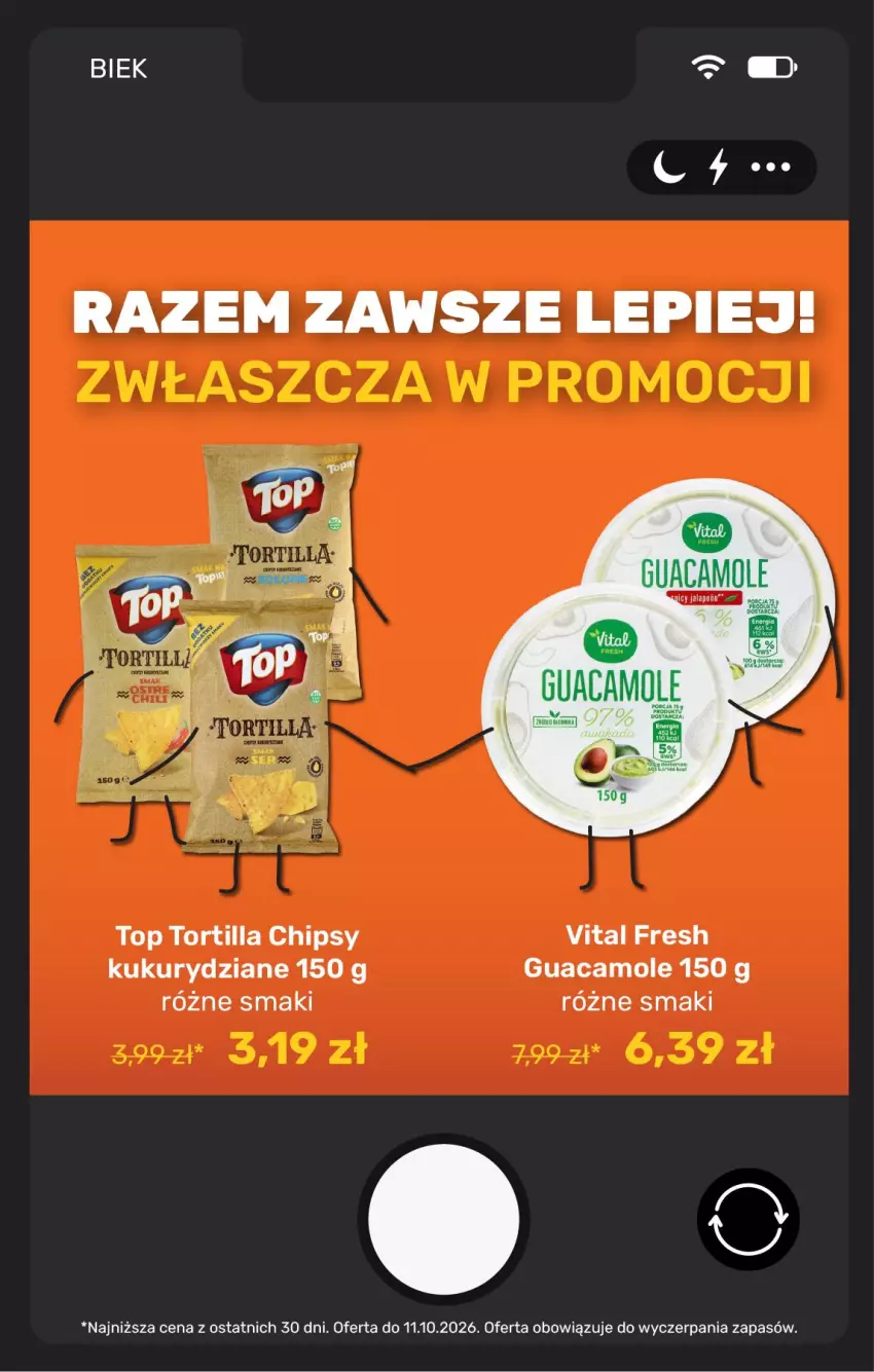 Gazetka promocyjna Biedronka - BIEK - ważna 09.10 do 16.10.2026 - strona 20 - produkty: Amol, Chipsy, Top, Tortilla, Tortilla Chips