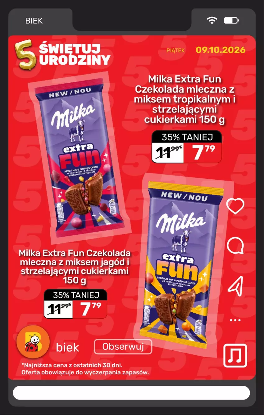Gazetka promocyjna Biedronka - BIEK - ważna 09.10 do 16.10.2026 - strona 6 - produkty: Cukier, Czekolada, Czekolada mleczna, Milka
