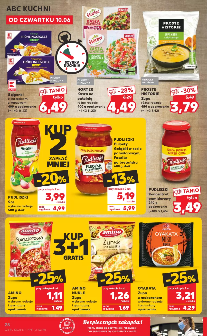 Gazetka promocyjna Kaufland - OFERTA TYGODNIA - ważna 10.06 do 16.06.2021 - strona 28 - produkty: Fa, Gra, Hortex, Kasza, Koncentrat pomidorowy, Kurczak, Makaron, Piec, Pudliszki, Pulpety, Rama, Sajgonki, Sos, Warzywa, Zupa