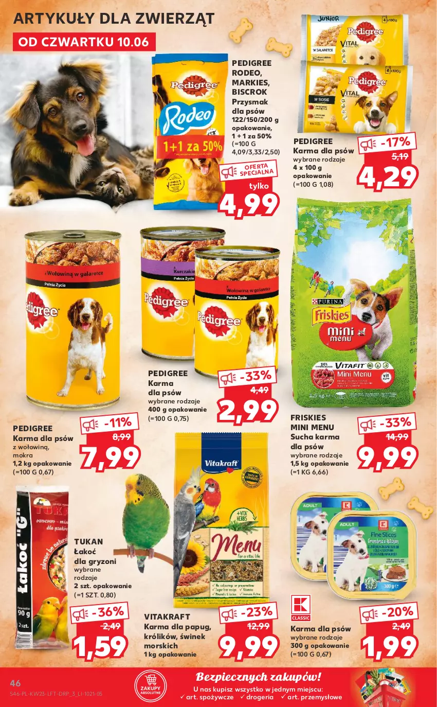 Gazetka promocyjna Kaufland - OFERTA TYGODNIA - ważna 10.06 do 16.06.2021 - strona 46 - produkty: Friskies, Gry, Królik, Pedigree, Piec, Sucha karma, Vitakraft