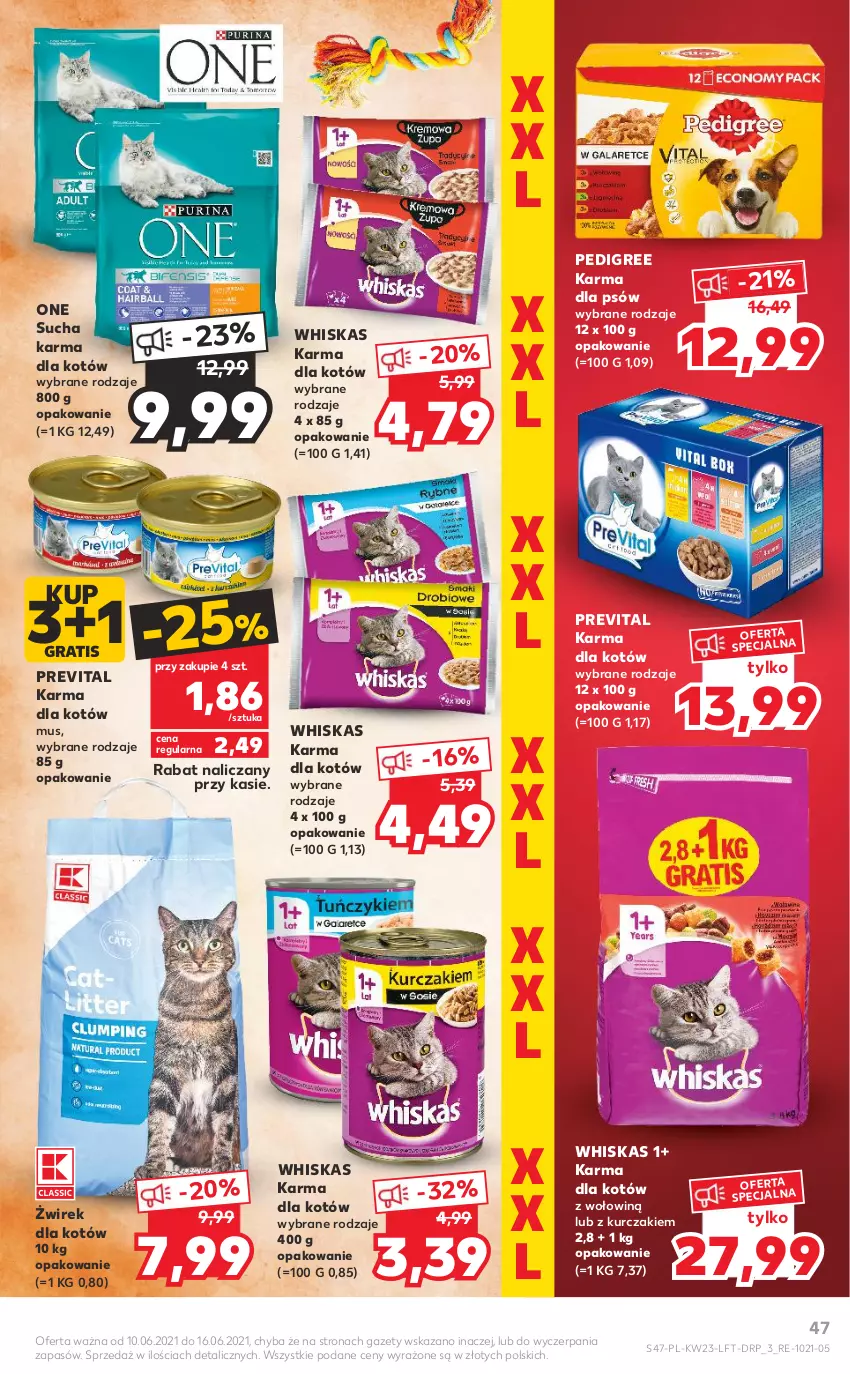 Gazetka promocyjna Kaufland - OFERTA TYGODNIA - ważna 10.06 do 16.06.2021 - strona 47 - produkty: Gra, Kurczak, Mus, Pedigree, Sucha karma, Whiskas