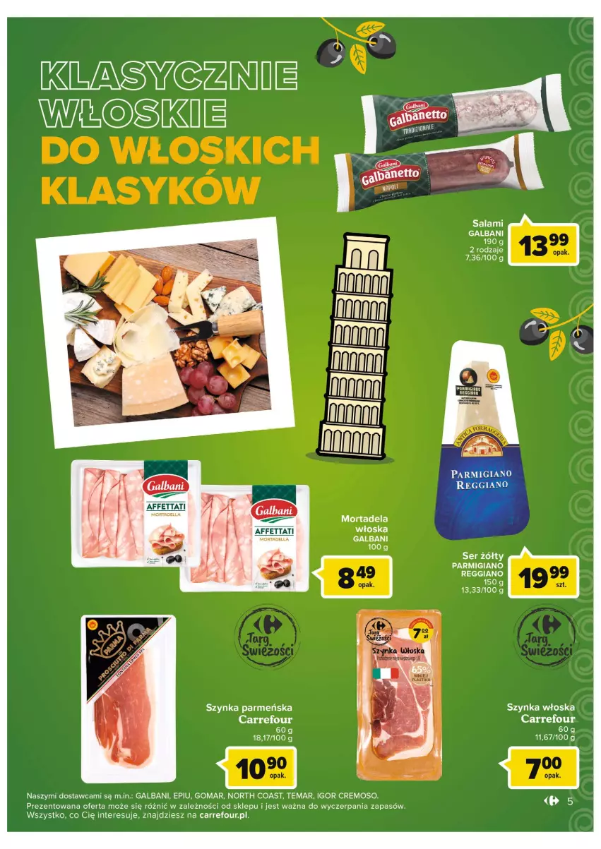 Gazetka promocyjna Carrefour - Gazetka Kuchnia śródziemnomorska - ważna 19.07 do 30.07.2022 - strona 5 - produkty: Dell, Galbani, LG, Mortadella, Salami, Ser, Szynka