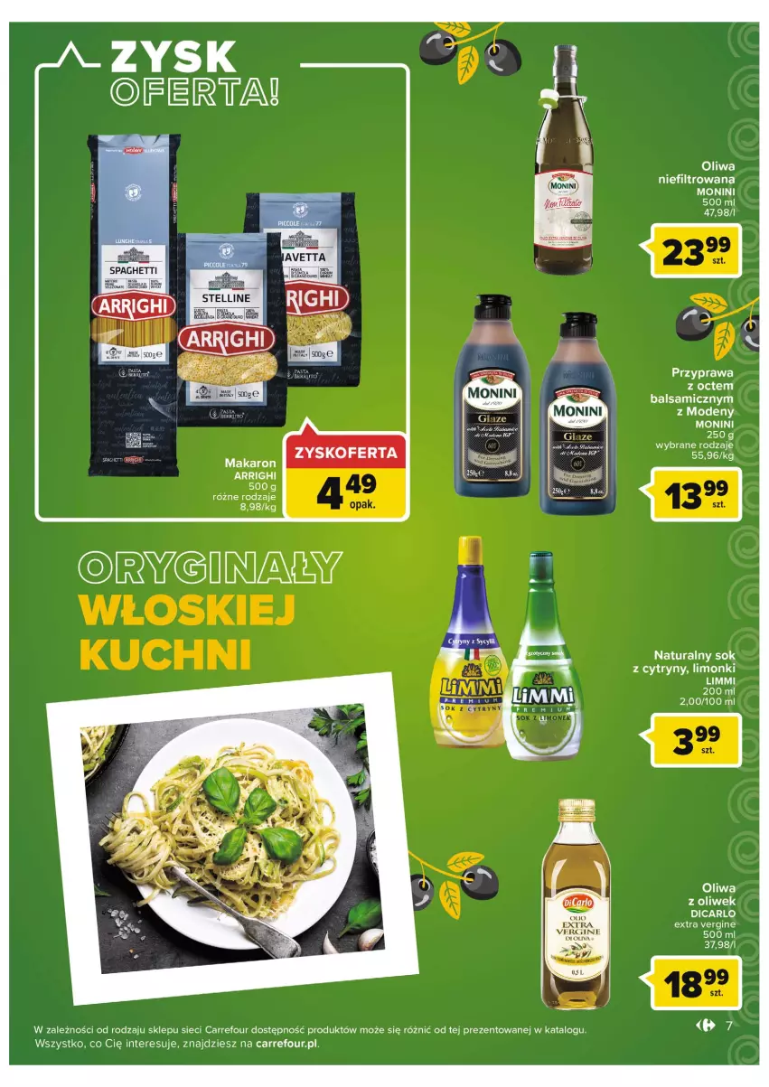 Gazetka promocyjna Carrefour - Gazetka Kuchnia śródziemnomorska - ważna 19.07 do 30.07.2022 - strona 7 - produkty: Cytryny, Gin, Makaron, Mola, Monini, Oliwa z oliwek, Rum, Sok