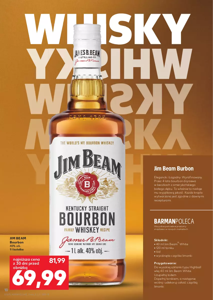 Gazetka promocyjna Kaufland - Barek Kauflandu - ważna 22.01 do 04.02.2026 - strona 10 - produkty: Bourbon, Jim Beam, Lanki, Sok, Tonik, Whisky